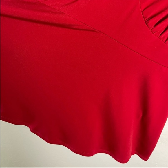 Torrid Red Studio Knit V-Neck Flutter Sleeve Peplum Top 1X - Picture 6 of 10